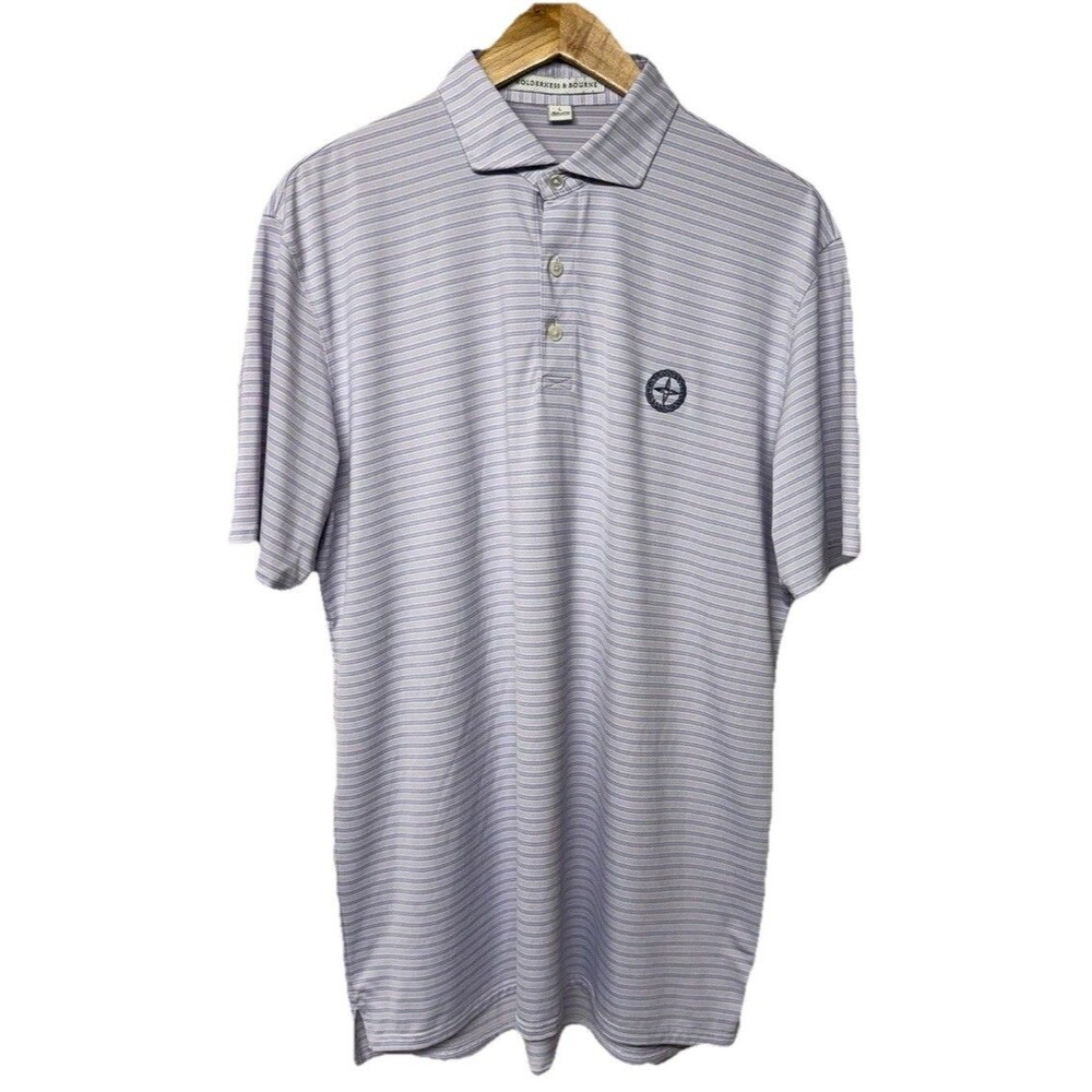 Holderness & Bourne Polo Shirt THE VARDON Striped Tailored Fit Golf Men L EUC